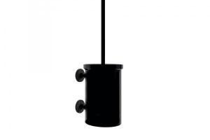 Escobillero dual para baño Baho STICK ROUND negro mate 