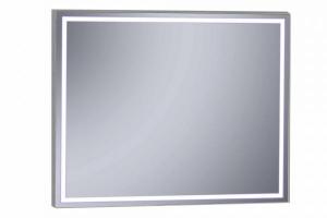 Espejo de baño LED Baho BRILLE marco negro 120x80 cm
