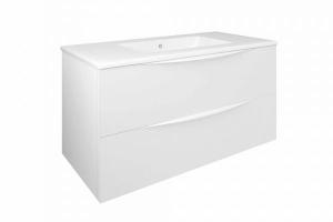 Mueble de baño suspendido Baho LUCCA blanco mate100 cm con 2 cajones