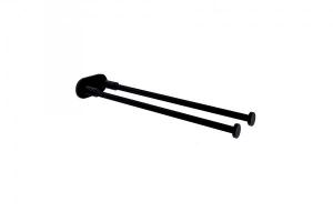 Toallero frontal doble dual para baño Baho STICK ROUND negro mate 