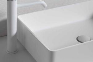 Grifo de lavabo caño alto Baho RONDO blanco 29,7 cm