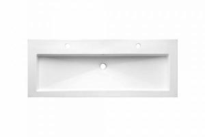 Lavabo doble grifo Baho PRISMA 121x46 cm