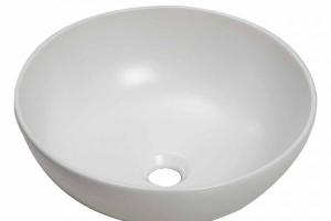 Lavabo redondo sobre encimera Baho OVO blanco mate 40 cm