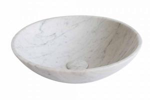 Lavabo sobre encimera Baho CARRARA de mármol Ø42 cm