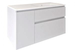 Mueble MANNING suspendido asimétrico blanco brillo 100 cm