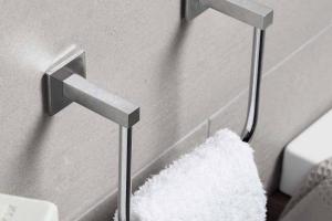 Toallero en aro dual para baño Baho STICK cromado 