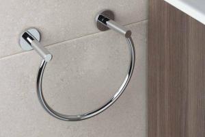 Toallero en aro dual para baño Baho STICK ROUND cromado 