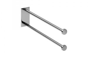 Toallero frontal doble dual para baño Baho STICK cromado 